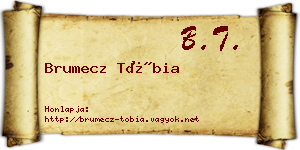 Brumecz Tóbia névjegykártya